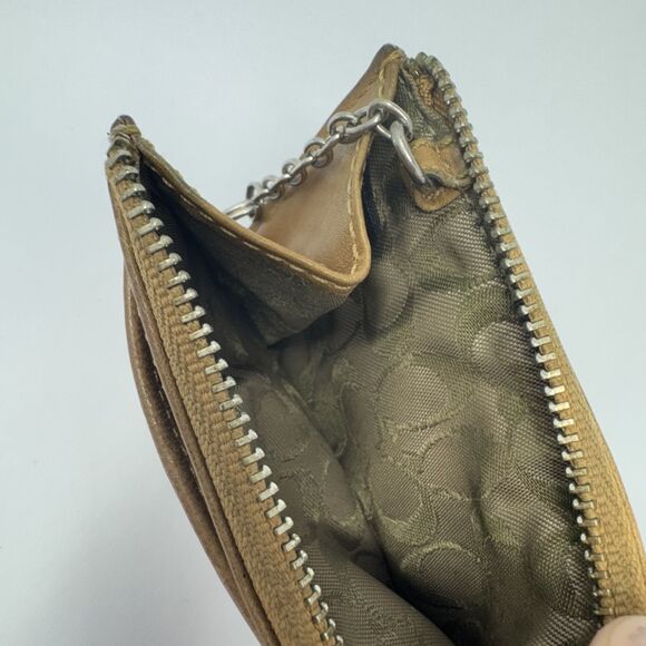 Vintage Coach RARE Leather Ware Keychain Card Holder Main Pocket tan brown - Picture 7 of 8